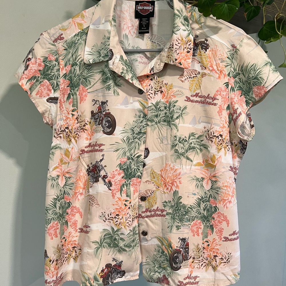 Harley-Davidson Floral Motorcycle Shirt